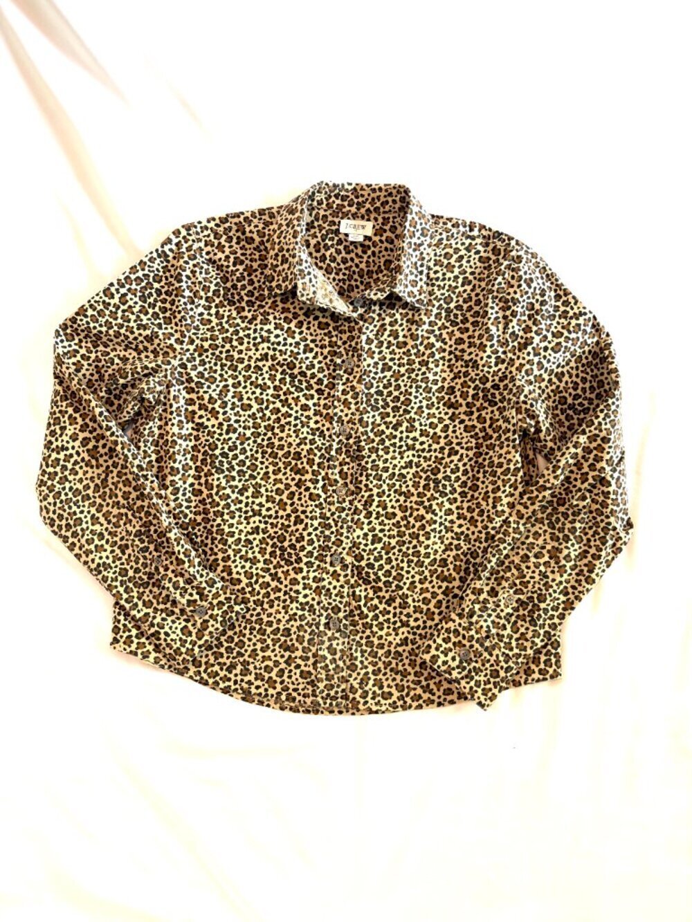 J Crew leopard print blouse XS cotton stretch - Picture 3 of 9